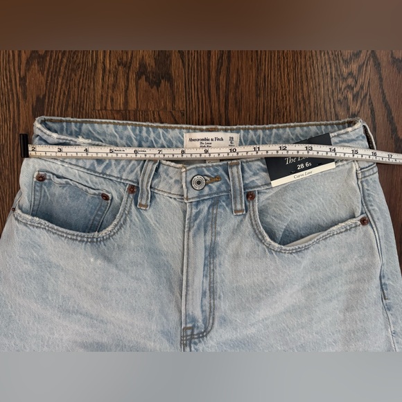 NEW Abercrombie & Fitch 90s The Loose Wide Leg High Rise Light Blue 28 Short - Picture 8 of 12